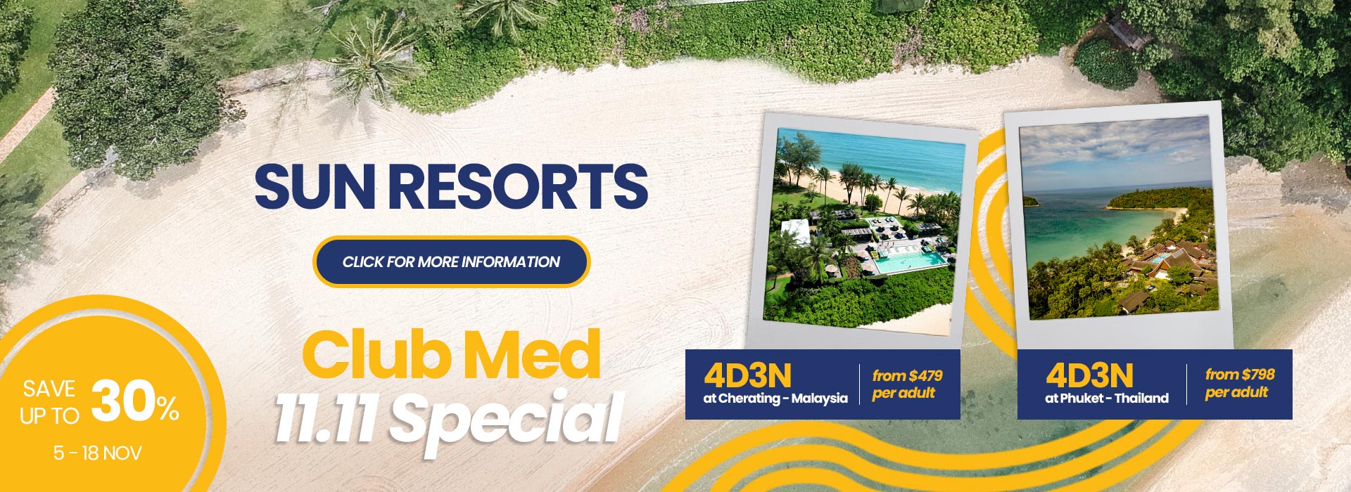 Sun resorts 11.11 promo banner(Club Med page)